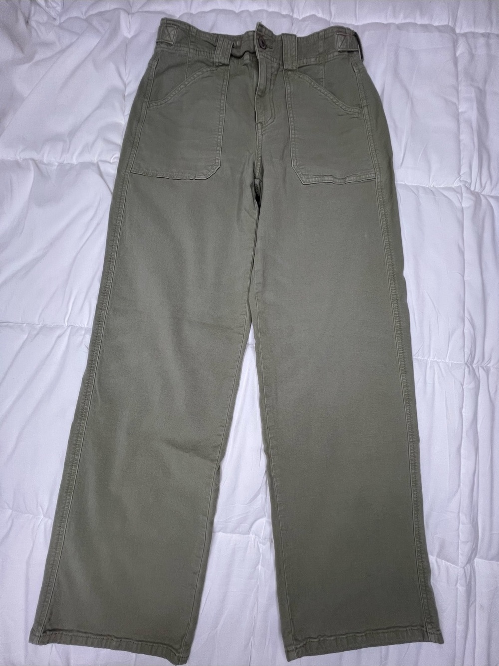 American Eagle Light Olive Stretch Utility Pants